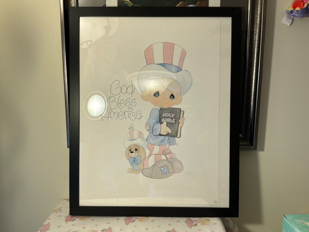 Precious Moments Lithograph God Bless America